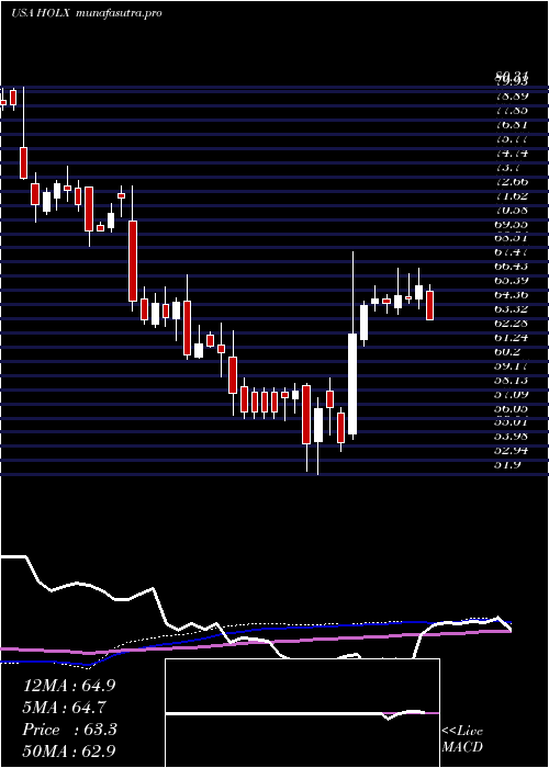 weekly chart HologicInc
